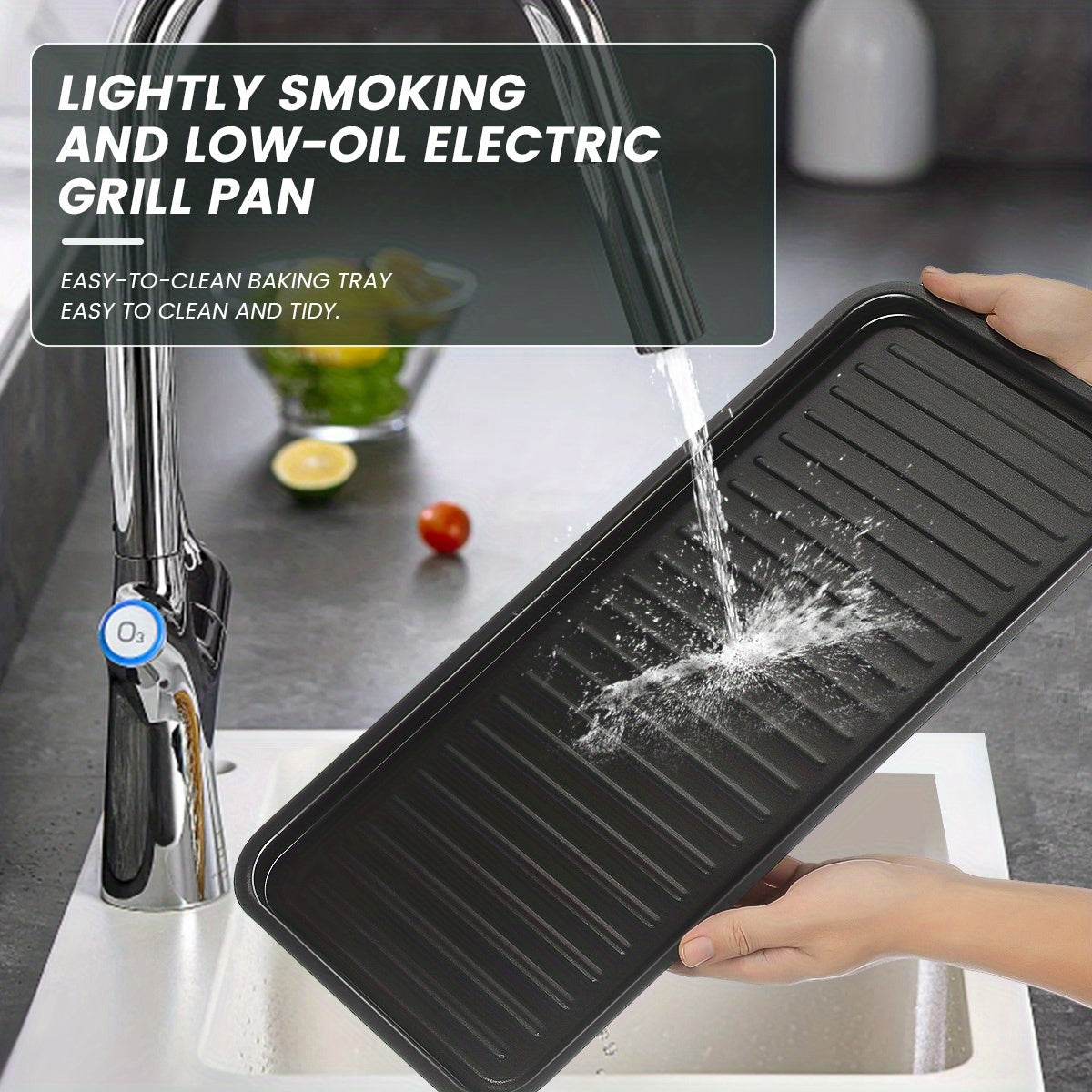 Electric Griddle Flat Non-Stick Cooking Surface | Adjustable Thermostat, Indoor Grill with Two Attachments: Grill Plate and Griddle, Perfect for Pancakes, Burgers, Eggs, Black, Christmas Grill | Stainless Steel 304, British S