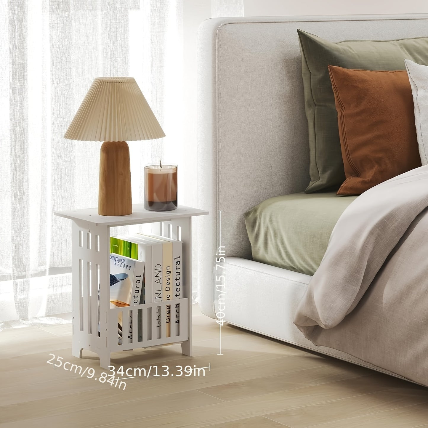 Bathroom Storage Cabinet | White Wood-Plastic Freestanding Organizer | 3-Tier with Slatted Doors & Open Shelf | Space-Saving Design for Bathroom, Kitchen, Bedroom | Modern Minimalist Style, Woodplastic Material, B