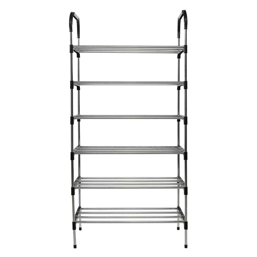 6 Tier Metal Shoe Rack Shoe Storage Organiser, Free Standing Durable Narrow Shoe Rack, Vertical Slim Shoe Tower, Multi Functional Heavy Duty Storage Unit Shoe Stand, Entryway Shoe Holder Space Saving Shoe Shelf Shoe Organizer