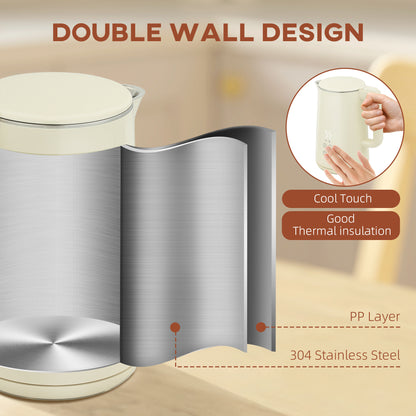 Digital Kettle and Toaster Set, 1.5L 3000W Fast Boil Kettle, 2 Slice Toaster Kitchen Set with 7 Level Browning Controls, Defrost, Reheat, Keep Warm, Crumb Tray and LED Touch Display, Beige