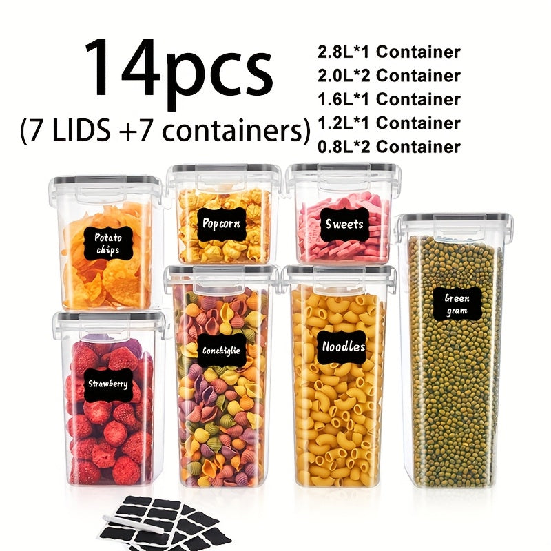 72/48pcs Airtight Food Storage Containers with LIDS, Perfect for Kitchen Pantry Organization And Storage Of Grains, Rice, Pasta, Tea, Nuts And Coffee Beans - Dishwasher Safe And Includes Labeled And Labeled Kitchen Items