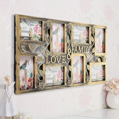 Multi Aperture Photo Frame - Collage Picture Frame for 8 Photos - 27.6x13 Inch Wall MountedIde al as Gift - Copper