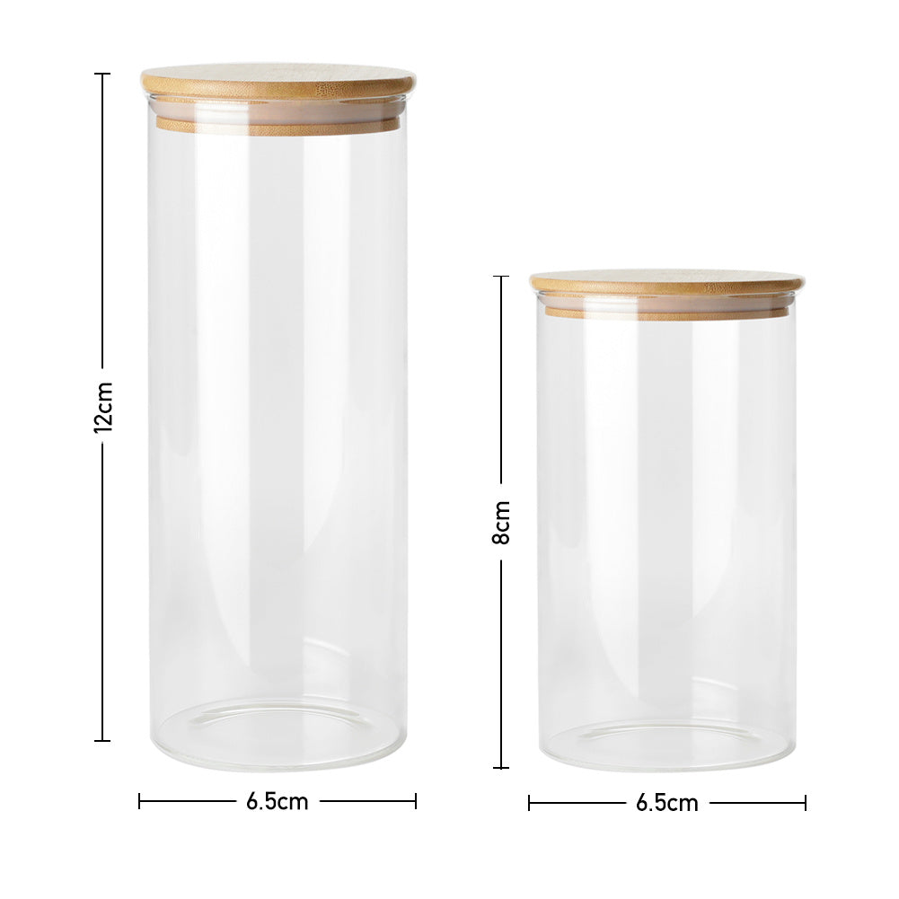 10pcs Glass Wooden Lids Round Kitchen Airtight Canister Storage Jar Spice Jar Food Dispenser With Lid For Canning Cereal, Pasta, Spices Christmas Gift Holiday Gift Guide