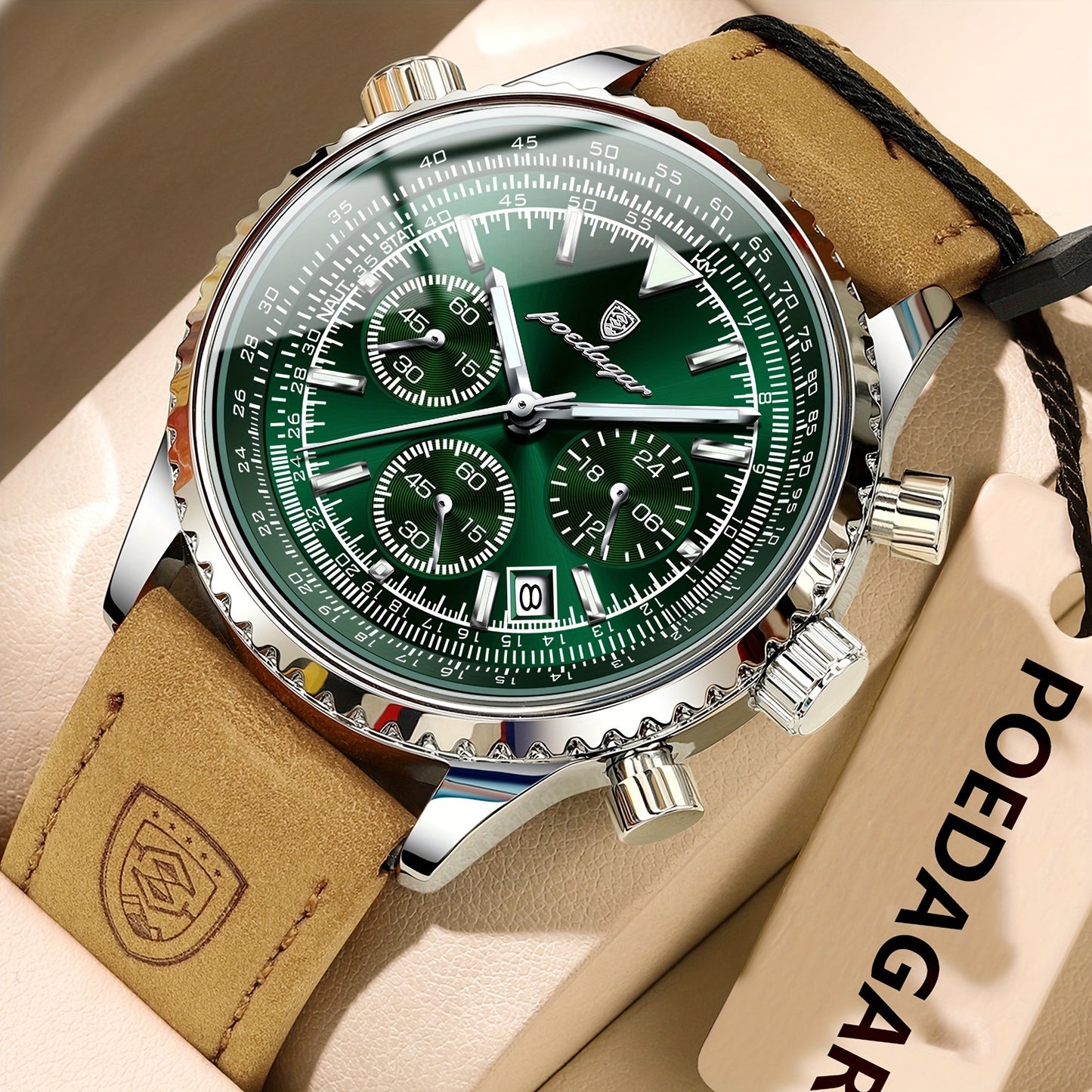 Men'S Sports College Watch with Calendar, Chronograph, Luminous, Waterproof, Quartz Display.