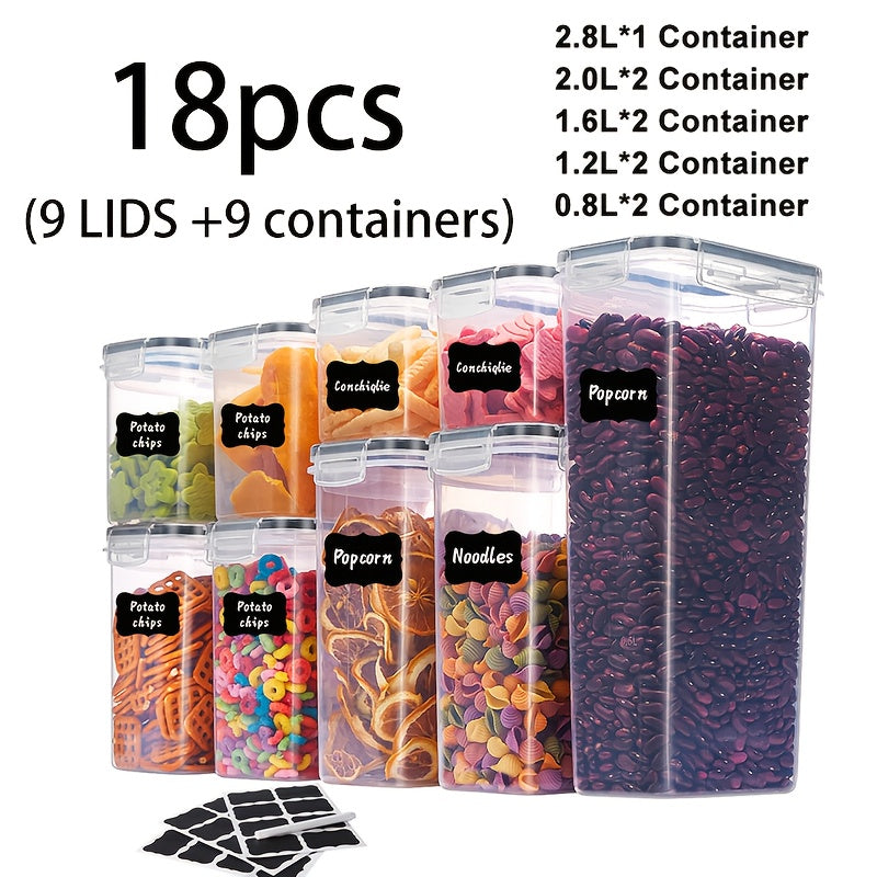 72/48pcs Airtight Food Storage Containers with LIDS, Perfect for Kitchen Pantry Organization And Storage Of Grains, Rice, Pasta, Tea, Nuts And Coffee Beans - Dishwasher Safe And Includes Labeled And Labeled Kitchen Items