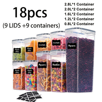 72/48pcs Airtight Food Storage Containers with LIDS, Perfect for Kitchen Pantry Organization And Storage Of Grains, Rice, Pasta, Tea, Nuts And Coffee Beans - Dishwasher Safe And Includes Labeled And Labeled Kitchen Items