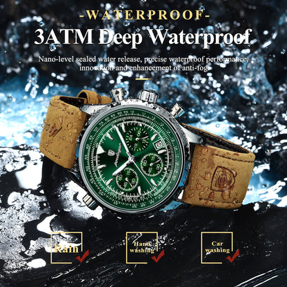 Men'S Sports College Watch with Calendar, Chronograph, Luminous, Waterproof, Quartz Display.