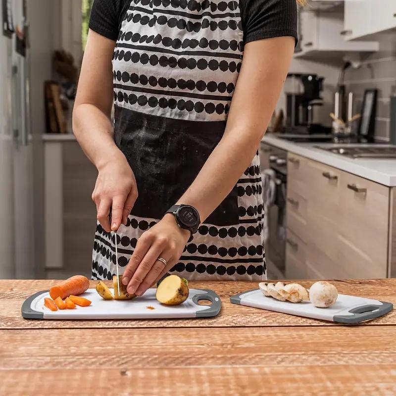 3Pcs Cutting Board, Plastic 3-Piece Set, Thick Chopping Boards for Meat, Vegetables, Fruits, with Easy-Grip Handles, Dishwasher Safe.