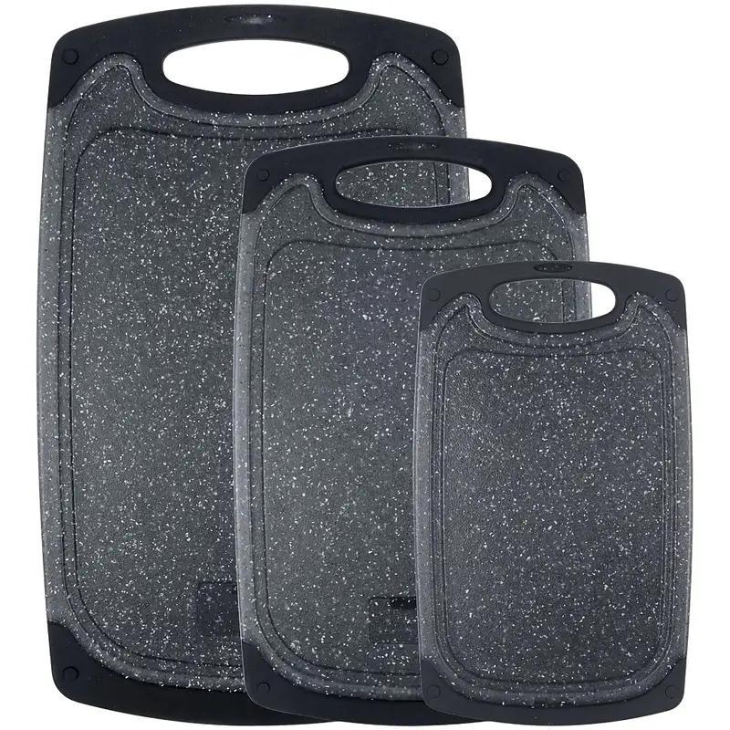 3Pcs Cutting Board, Plastic 3-Piece Set, Thick Chopping Boards for Meat, Vegetables, Fruits, with Easy-Grip Handles, Dishwasher Safe.