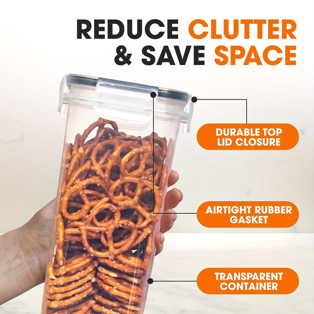 72/48pcs Airtight Food Storage Containers with LIDS, Perfect for Kitchen Pantry Organization And Storage Of Grains, Rice, Pasta, Tea, Nuts And Coffee Beans - Dishwasher Safe And Includes Labeled And Labeled Kitchen Items