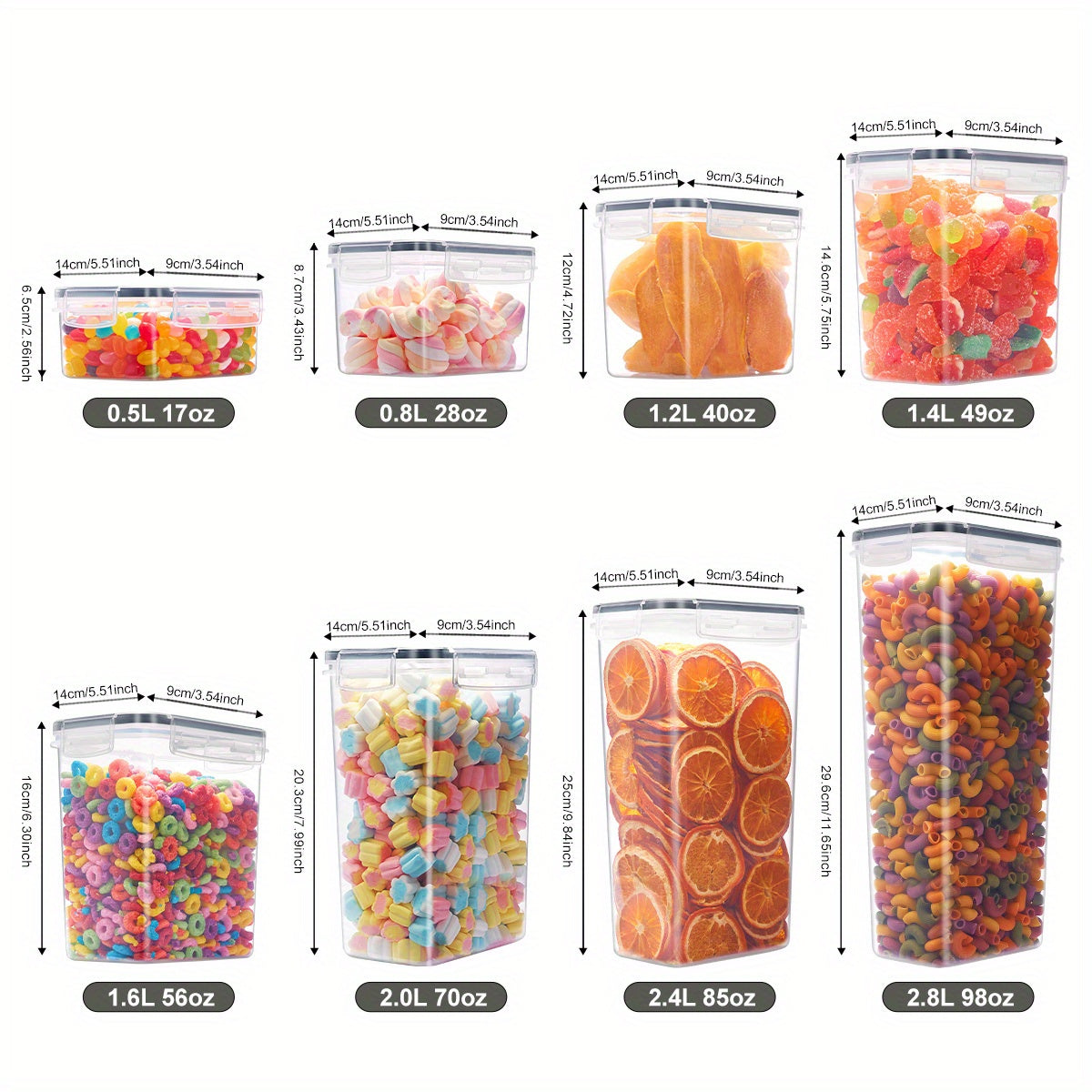 72/48pcs Airtight Food Storage Containers with LIDS, Perfect for Kitchen Pantry Organization And Storage Of Grains, Rice, Pasta, Tea, Nuts And Coffee Beans - Dishwasher Safe And Includes Labeled And Labeled Kitchen Items