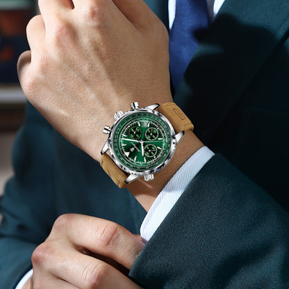 Men'S Sports College Watch with Calendar, Chronograph, Luminous, Waterproof, Quartz Display.