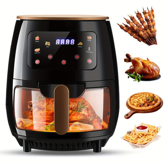 6L Large Capacity Air Fryer with Touch Screen & 8-in-1 Multi-Functionality, 80% Less Fat Healthy Cooking, Smart Preset Menus,, Overheat & Auto Shut-Off, 1400W Powerful with 30-Min Timer, Family Size XL Air Fryer Oven for Baki