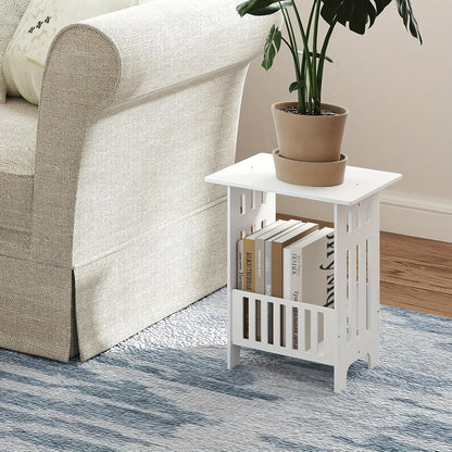 Bathroom Storage Cabinet | White Wood-Plastic Freestanding Organizer | 3-Tier with Slatted Doors & Open Shelf | Space-Saving Design for Bathroom, Kitchen, Bedroom | Modern Minimalist Style, Woodplastic Material, B