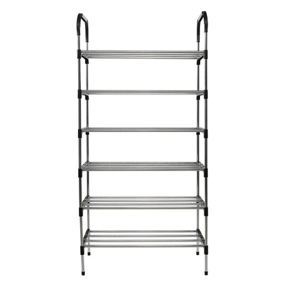6 Tier Metal Shoe Rack Shoe Storage Organiser, Free Standing Durable Narrow Shoe Rack, Vertical Slim Shoe Tower, Multi Functional Heavy Duty Storage Unit Shoe Stand, Entryway Shoe Holder Space Saving Shoe Shelf Shoe Organizer