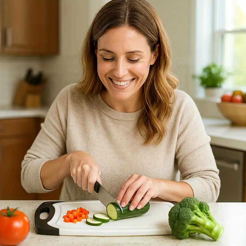 3Pcs Cutting Board, Plastic 3-Piece Set, Thick Chopping Boards for Meat, Vegetables, Fruits, with Easy-Grip Handles, Dishwasher Safe.