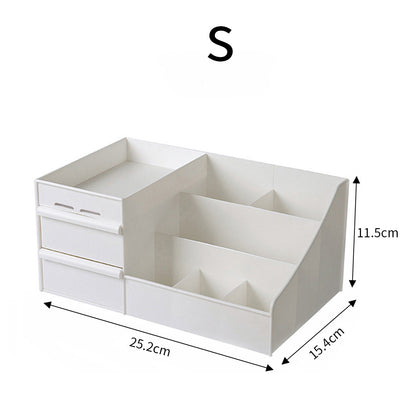 Portable Makeup Organizer with 9 Compartments & Drawers - Lightweight White Polished Cosmetic Storage for Vanity, Bathroom, Bedroom, Dresser - No Assembly Needed, Cosmetic Storage Organizer.
