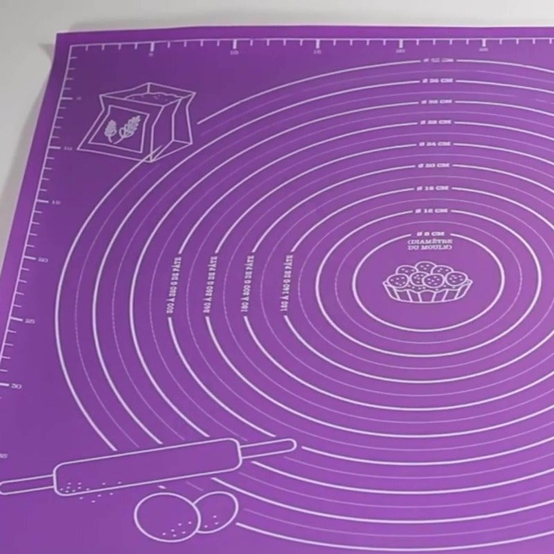 1pc Non-Stick Baking Mat with Rolling Pin Guide & Measurement Scale - Heavy-Duty Rubber Pastry Mat with Rounded Edges, Non-Slip Surface for Precise Dough Rolling, Cookie & Pie Making - Ideal for Christmas, Halloween, Easter,