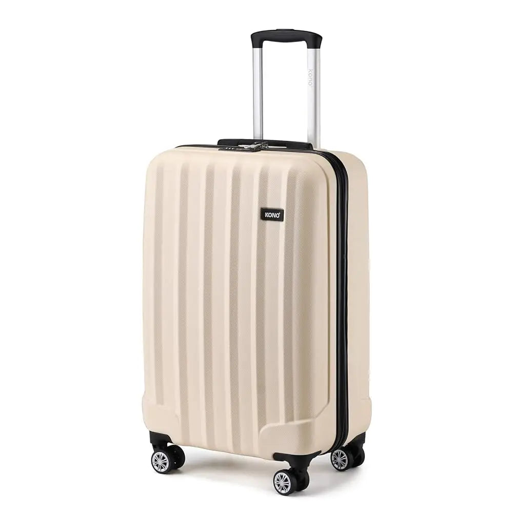 Kono Lightweight ABS Hardshell Trolley Case with 4 Rolls and Combination Lock, hand luggage Size (3 sizes available)