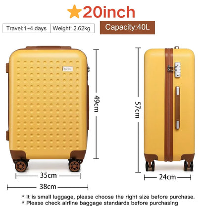 M/L/XL Kono Hard Case 100% ABS Travel Luggage with 8 Spinner Wheels TSA Lock Trolley Suitcase for hand luggage and Travel