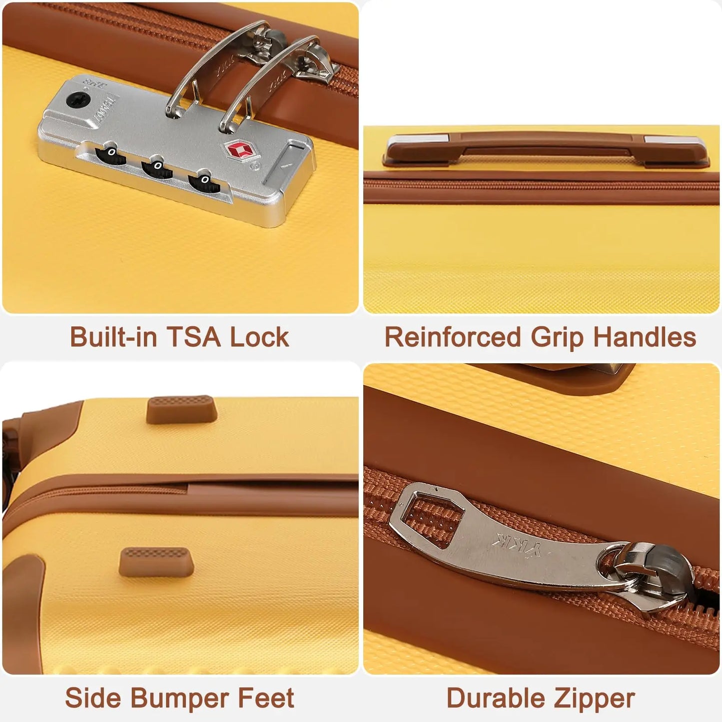 M/L/XL Kono Hard Case 100% ABS Travel Luggage with 8 Spinner Wheels TSA Lock Trolley Suitcase for hand luggage and Travel