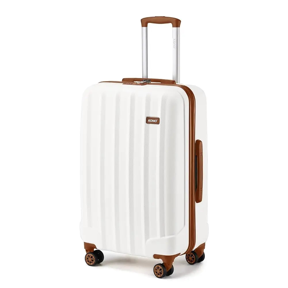 Kono Lightweight ABS Hardshell Trolley Case with 4 Rolls and Combination Lock, hand luggage Size (3 sizes available)