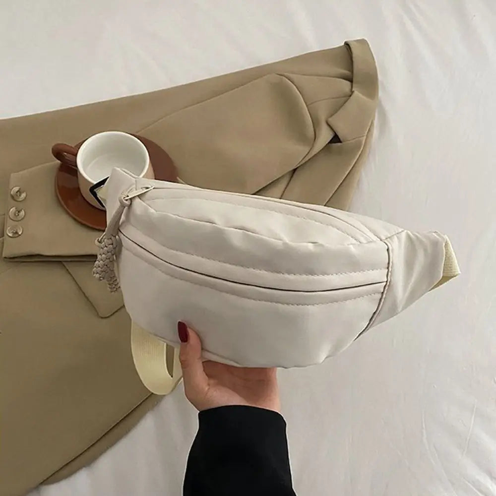 Women's Chest Bag Waterproof Hiking Bag Handbags Ladies Canvas Crossbody Bags Solid Color Women Sling Waist Pack