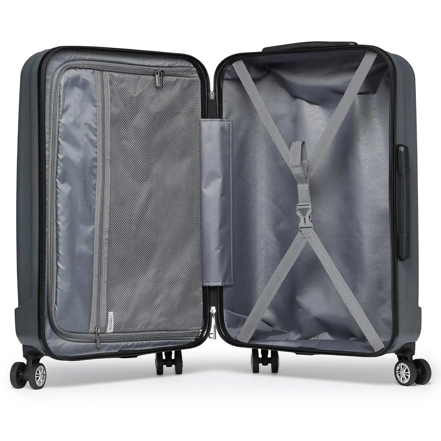 Kono Lightweight ABS Hardshell Trolley Case with 4 Rolls and Combination Lock, hand luggage Size (3 sizes available)