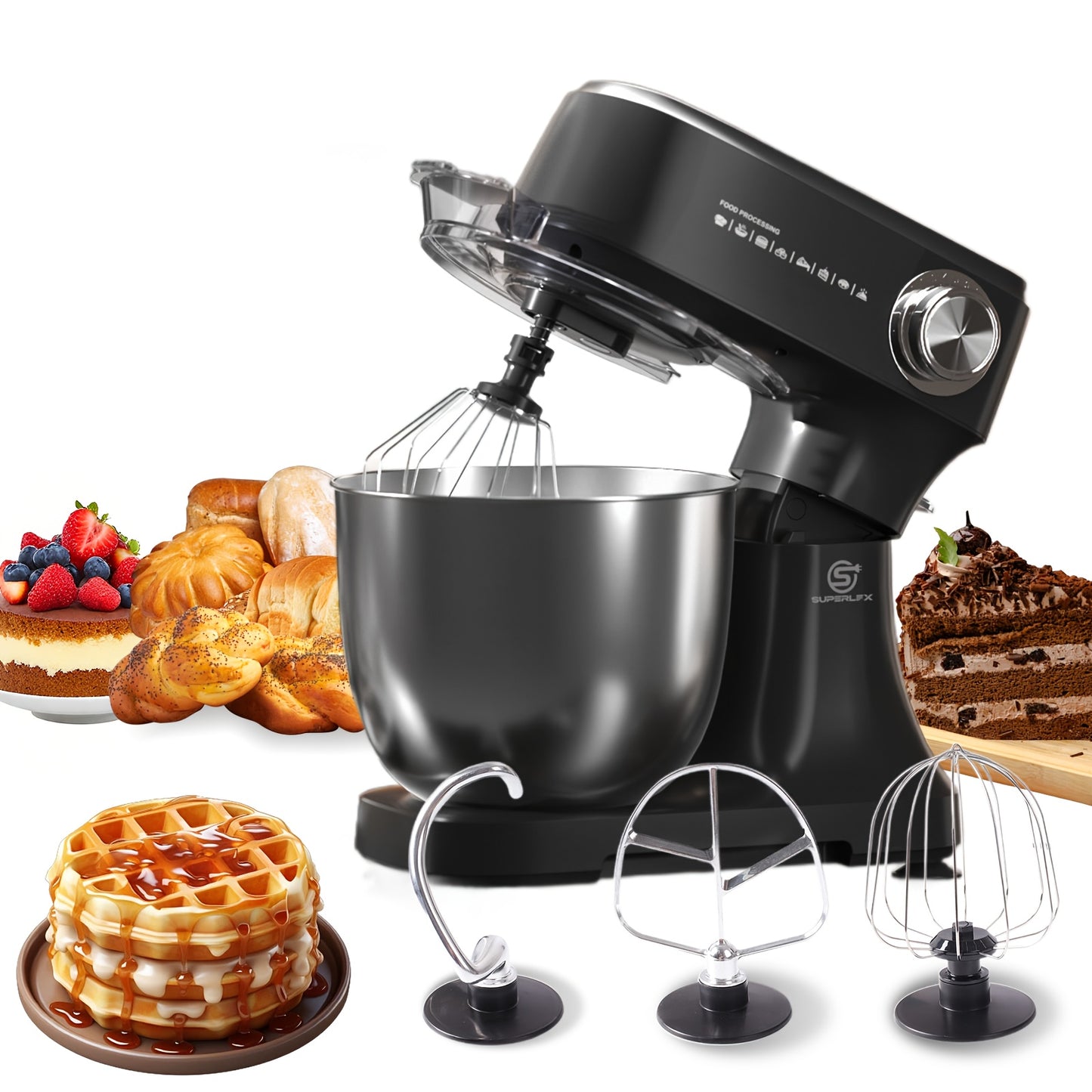 SUPERLEX Kitchen Stand Mixer 5000 RPM Motor