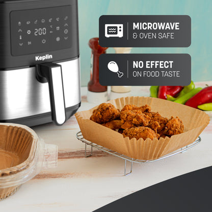 100pcs Air Fryer Parchment Paper 9 inch Liners - Disposable, Greaseproof, Heat Resistant to 220°C, Food Grade LFGB Standard, Compatible with Ninja, Tower