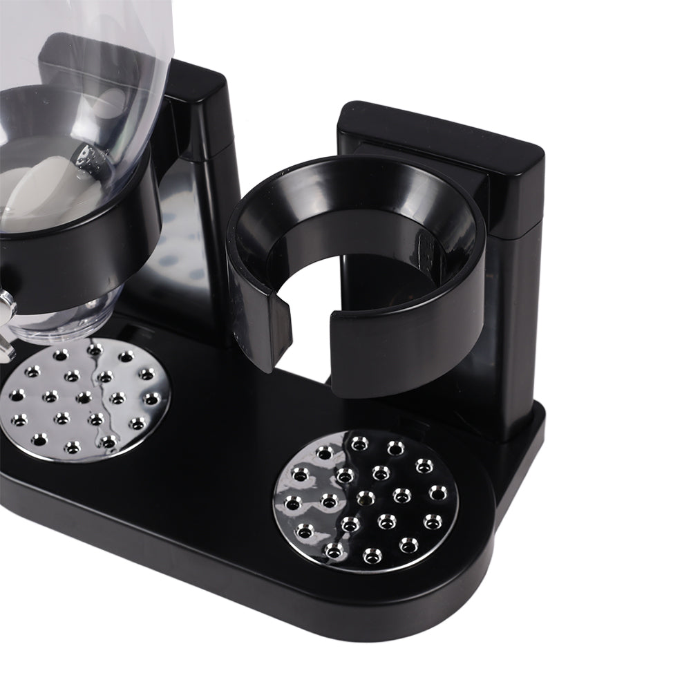 4L Large Capacity Double Cereal Dispenser - Airtight Dry Food Storage Canister for Breakfast Cereal/Snacks/Candy, Space-Saving Kitchen Organizer (29×16×35cm, Black)