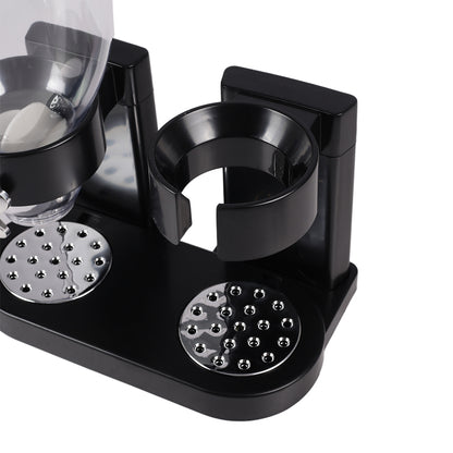 4L Large Capacity Double Cereal Dispenser - Airtight Dry Food Storage Canister for Breakfast Cereal/Snacks/Candy, Space-Saving Kitchen Organizer (29×16×35cm, Black)