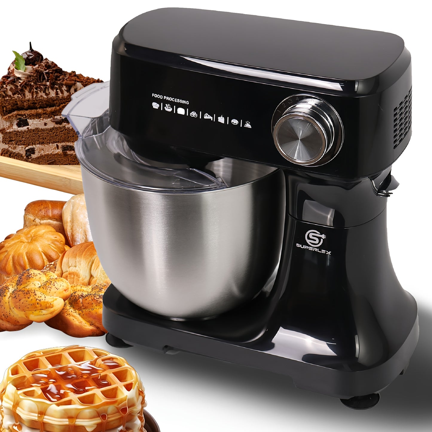 SUPERLEX Kitchen Stand Mixer 5000 RPM Motor