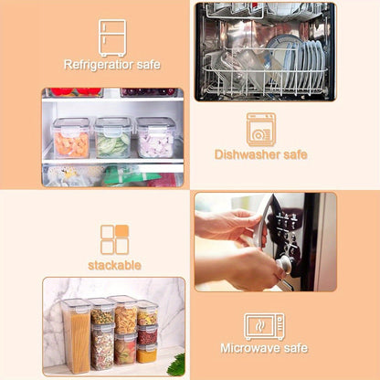 72/48pcs Airtight Food Storage Containers with LIDS, Perfect for Kitchen Pantry Organization And Storage Of Grains, Rice, Pasta, Tea, Nuts And Coffee Beans - Dishwasher Safe And Includes Labeled And Labeled Kitchen Items