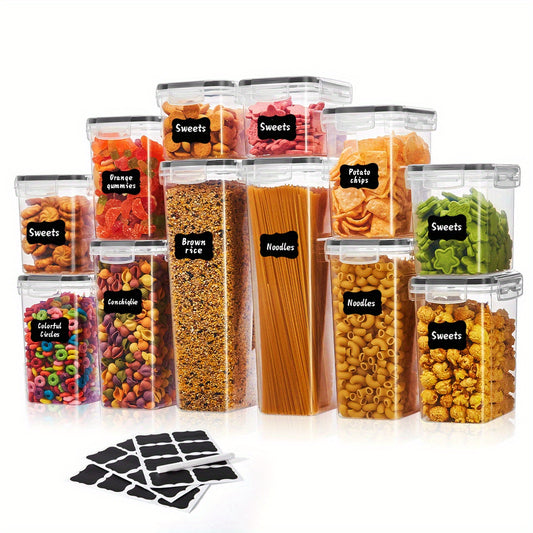 72/48pcs Airtight Food Storage Containers with LIDS, Perfect for Kitchen Pantry Organization And Storage Of Grains, Rice, Pasta, Tea, Nuts And Coffee Beans - Dishwasher Safe And Includes Labeled And Labeled Kitchen Items