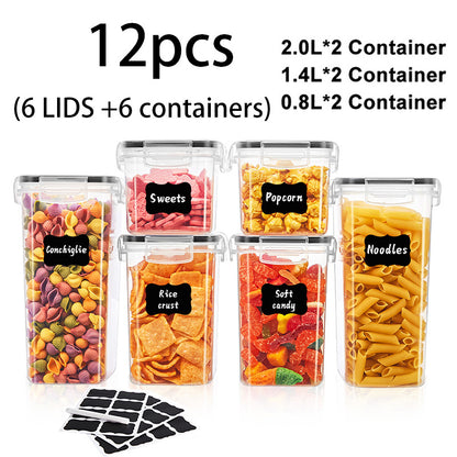 72/48pcs Airtight Food Storage Containers with LIDS, Perfect for Kitchen Pantry Organization And Storage Of Grains, Rice, Pasta, Tea, Nuts And Coffee Beans - Dishwasher Safe And Includes Labeled And Labeled Kitchen Items